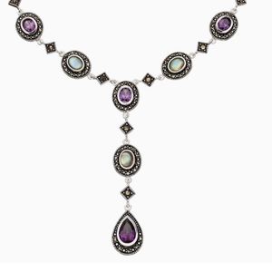 Le Vieux Silver Plated Marcasite Necklace